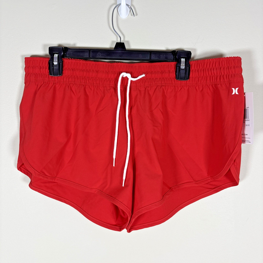 NWT Hurley Phantom Solid 2.5" Board Shorts Beach Cover Up Red Women's XL HS1003
